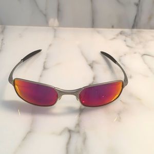 Oakley sunglasses, satin chrome frame